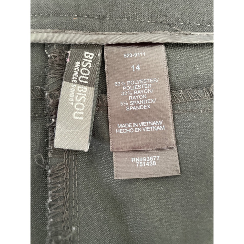 Bisou Bisou Black Women Pants Zippers Ankle Accents Career Casual Size 14 Black - Picture 2 of 10